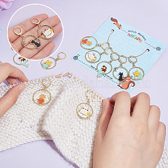 Alloy Enamel Pendant Locking Stitch Markers&nbsp;HJEW-PH01891