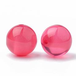 樹脂ビーズ  内部のグリッターパウダーで  ラウンド  サクランボ色  12mm  穴：2mm&nbsp;RESI-Q160-12mm-4