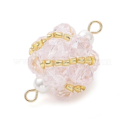 Glass Beaded Round Sphere Links&nbsp;PALLOY-MZ00874-03