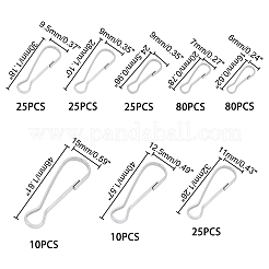 ステンレス鋼のキーホルダーの留め金のパーツ  ステンレス鋼色  16~46x6~15x1.5~3.5mm  280pc&nbsp;STAS-UN0009-63P