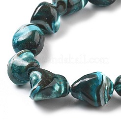 染色された天然トロクスシェルビーズ連売り  ナゲット  シアン  15~22x13~18x10~15mm  穴：1.2mm  約21個/連  14.25''（36.2センチメートル）&nbsp;BSHE-Z006-02A