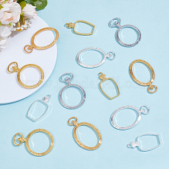 24Pcs 6 Styles Alloy Open Back Bezel Pendants&nbsp;FIND-SP0006-06