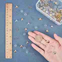 DIYダングルピアス作成キット  丸いガラスグローブビーズを含む  プラスチックビーズキャップペンダントベイル  真鍮のピアスフック  プラチナ·ゴールデン  グローブビーズ：10mm  穴：3mm  60個/箱&nbsp;DIY-SC0001-66A