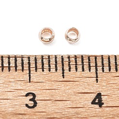 真鍮製つぶし玉カシメ玉  ローズゴールド  2.5x1.8mm  穴：1.5mm&nbsp;KK-S509-01RS-01
