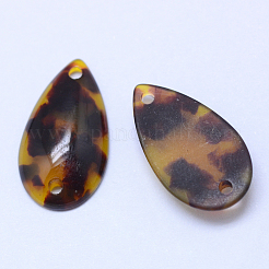 酢酸セルロース（樹脂）リンクコネクター  ティアドロップ  チョコレート  21.5~22x12x4mm  穴：2mm&nbsp;KY-S088-036