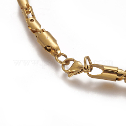 304ステンレススチールチェーンネックレス  カニカン付き  ゴールドカラー  23.6インチ（60cm）  4mm&nbsp;NJEW-F261-01G