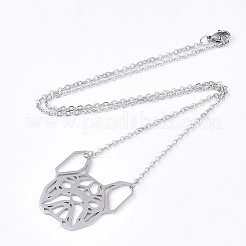 Non-Tarnish 201 Stainless Steel Puppy Pendant Necklaces&nbsp;LS-NJEW-T009-JN041-1-40
