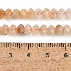 加熱された天然シトリンビーズ連売り  多面カット  ロンデル  6x4mm  穴：1mm  約94個/連  14.84~14.92''（37.7~37.9センチメートル）&nbsp;GG-CBA41EF-B01-6x4mm