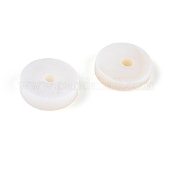 天然淡水シェルビーズ  ディスク  ヒシビーズ  乳白色  6x1.5~2mm  穴：1~1.2mm&nbsp;BSHE-T014-32