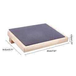 ウッドジュエリーディスプレイスタンド  模造革で  長方形  ブラック  14.5x20x4.5cm&nbsp;ODIS-WH0006-43