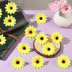 布製人工ひまわり100個  DIY 工芸品ホームフェスティバル装飾パーティーの装飾  きいろ  40~43x20.5mm&nbsp;DIY-SP0005-96A