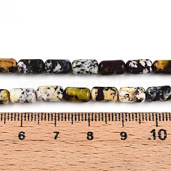 ナチュラルイエローターコイズ（ジャスパー）ビーズ連売り  バレル  7.5~8x4~5mm  穴：0.6mm  約48個/連  15.16~15.35インチ（38.5~39cm）&nbsp;G-N346-01A-15