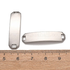 201ステンレススチールリンクコネクタチャーム  カーブ四角形  変色なし  ステンレス鋼色  32x8x1.5mm  穴：3.4x2mm&nbsp;STAS-P451-02B-P