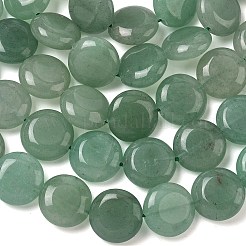 天然石グリーンアベンチュリンビーズ連売り  フラットラウンド  15~15.5x6mm  穴：0.8~1mm  約26個/連  15.55~15.71インチ（39.5~39.9cm）&nbsp;G-L648-B24-15mm-01