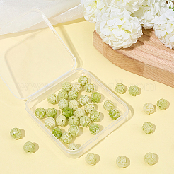 合成サンゴビーズ60個  染め  ツートン  花  黄緑  10x11x10.5mm  穴：1.6mm&nbsp;CORA-SP0001-23