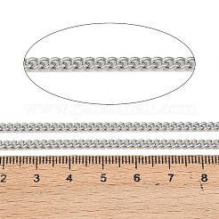 変色しにくい304ステンレススチールカーブチェーン  スプールで  溶接されていない  ステンレス鋼色  4x3x0.8mm  約164.04フィート（50m）/ロール&nbsp;CHS-R008-05-50m