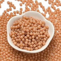 不透明色のガラスシードビーズ  ラウンド  砂茶色  4.5x3.5mm  穴：1mm  約4500個/ポンド&nbsp;SEED-C001-02B-03