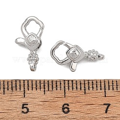 シェグレース 真鍮製ロブスタークラスプ  鉛フリー＆カドミウムフリー＆ニッケルフリー  プラチナ  13x7x4mm  穴：1mm&nbsp;XGRQ58067-766P