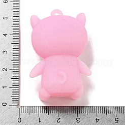 PVC 3D プラスチックペンダント  キーホルダーバッグ吊り下げ飾り  犬  ピンク  48x32x19mm  穴：2mm&nbsp;PVC-L002-06D
