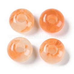 ツートン樹脂ヨーロピアンビーズ  大穴ビーズ  ロンデル  ミックスカラー  13.5x8mm  穴：5mm&nbsp;X-RESI-F055-09