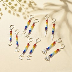 Natural Malaysia Jade with Alloy Charm Long Dangle Leverback Earrings&nbsp;EJEW-JE04910