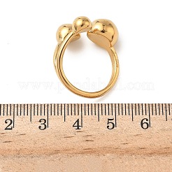 304ステンレススチールカフリング  イオンプレーティング（ip）  手動研磨  18KGP本金メッキ  2.5mm  内径：17mm&nbsp;RJEW-Z118-04G
