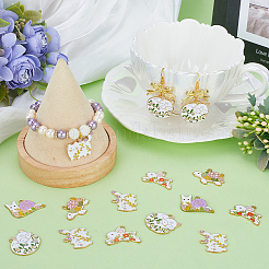 20Pcs 5 Style Golden Plated Alloy Enamel Pendants&nbsp;ENAM-SC0004-30