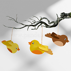24Pcs 2 Styles Bird Unfinished Blank Wooden Pendants Set for Painting Arts&nbsp;WOOD-SP0001-66