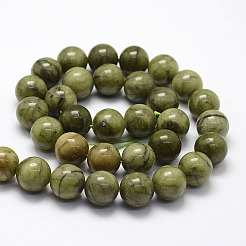 天然中国翡翠/南部翡翠ビーズ連売り  ラウンド  12mm  穴：1.8mm  約32個/連  15.4インチ&nbsp;X-G-F363-12mm