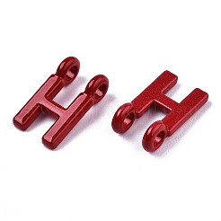 スプレー塗装合金2ループリンクペンダント  カドミウムフリー＆鉛フリー  文字L  文字.h  13.5x8x1.5mm  穴：2mm&nbsp;LS-X-PALLOY-T075-48H-RS