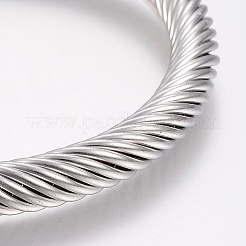 304 Stainless Steel Cuff Bangles Torque Bangles&nbsp;BJEW-H570-22GP