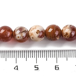 ファイヤーアゲートクラックルビーズ連売り  ラウンド  染め＆加熱  8mm  穴：1mm  約48個/連  14.96''（38センチメートル）&nbsp;G-G163-A01-02