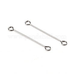 変色しにくい304ステンレススチール製アイピン  ピアノ線9ピン  ステンレス鋼色  26.5x0.6mm  穴：1.5mm&nbsp;STAS-I141-01C-P