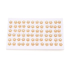 Flower Brass Natural Pearl Stud Earrings&nbsp;PEAR-N017-07F