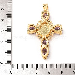 Rack Plating Brass Micro Pave Cubic Zirconia Pendants&nbsp;ZIRC-I059-15G-05