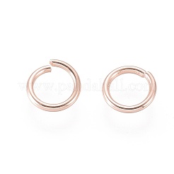 304ステンレススチールオープン丸カン  ラウンド  ローズゴールド  18ゲージ  7x1mm  内径：5mm&nbsp;LS-X-STAS-O098-02RG-04