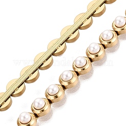 Stainless Steel & Plastic Pearl Tennis Bracelets for Women&nbsp;SA-CBACDF9-01G