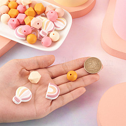 50Pcs 10 Style Food Grade Eco-Friendly Silicone Beads&nbsp;SIL-BT0001-03
