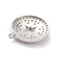 Brass Micro Pave Clear Cubic Zirconia Pendants&nbsp;ZIRC-L091-088P