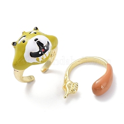 3D Animal Alloy Open Cuff Rings&nbsp;RJEW-D003-01A-G