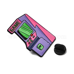 ゲームをテーマにしたエナメルピン  バックパックや衣類用の黒色合金製ラペルピンバック  アーケードゲーム機  パープル  36x26mm&nbsp;JEWB-D310-02EB-02
