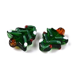 クリスマスをテーマにした手作りランプワークビーズ  クリスマスツリー  26x20x8.5mm&nbsp;XMAS-PW0001-201F