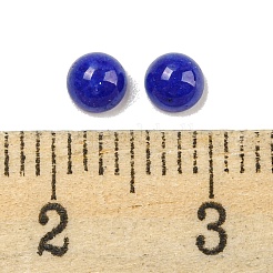天然の白翡翠の染色カボション  半円  ブルー  4x2~2.5mm&nbsp;G-H309-03-28
