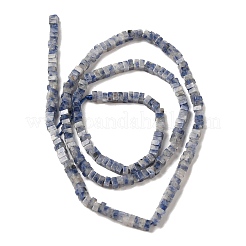 天然ブルースポットジャスパービーズ連売り  正方形  3x3x1.5mm  穴：1mm  約240個/連  16.14インチ（41cm）&nbsp;G-N342-82