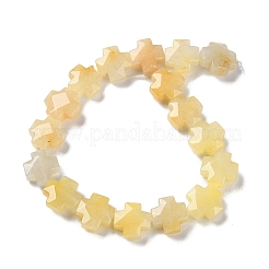 天然石トパーズ翡翠ビーズ連売り  多面カット  クロス  12~13x12~12.5x5~6mm  穴：1.4mm  約17個/連  8.27インチ（21cm）&nbsp;G-K357-C01-01