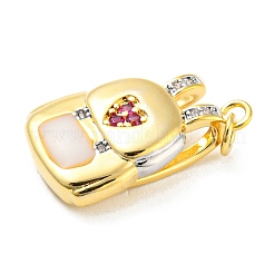 Rack Plating Brass Cubic Zirconia Pendants&nbsp;KK-M258-12G