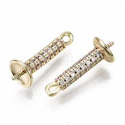 Brass Micro Pave Clear Cubic Zirconia Peg Bails Pendants&nbsp;KK-N231-164-NF