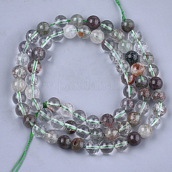 Natural Green Lodolite Quartz/Garden Quartz Beads Strands&nbsp;G-S333-8mm-036