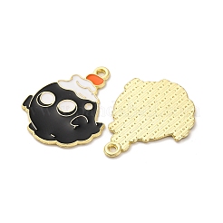 ハロウィンアロイエナメルペンダント  ゴールドカラー  スカル  25x20x1.2mm  穴：1.5mm&nbsp;STAS-I354-01G-C01