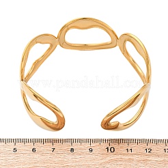 女性用304ステンレススチールカフバングル  ゴールドカラー  1-1/8インチ（3cm）  内径：2-1/8インチ（5.5cm）&nbsp;LS-BJEW-D306-07G